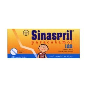 Sinaspril paracetamol 16 kauwtabletten